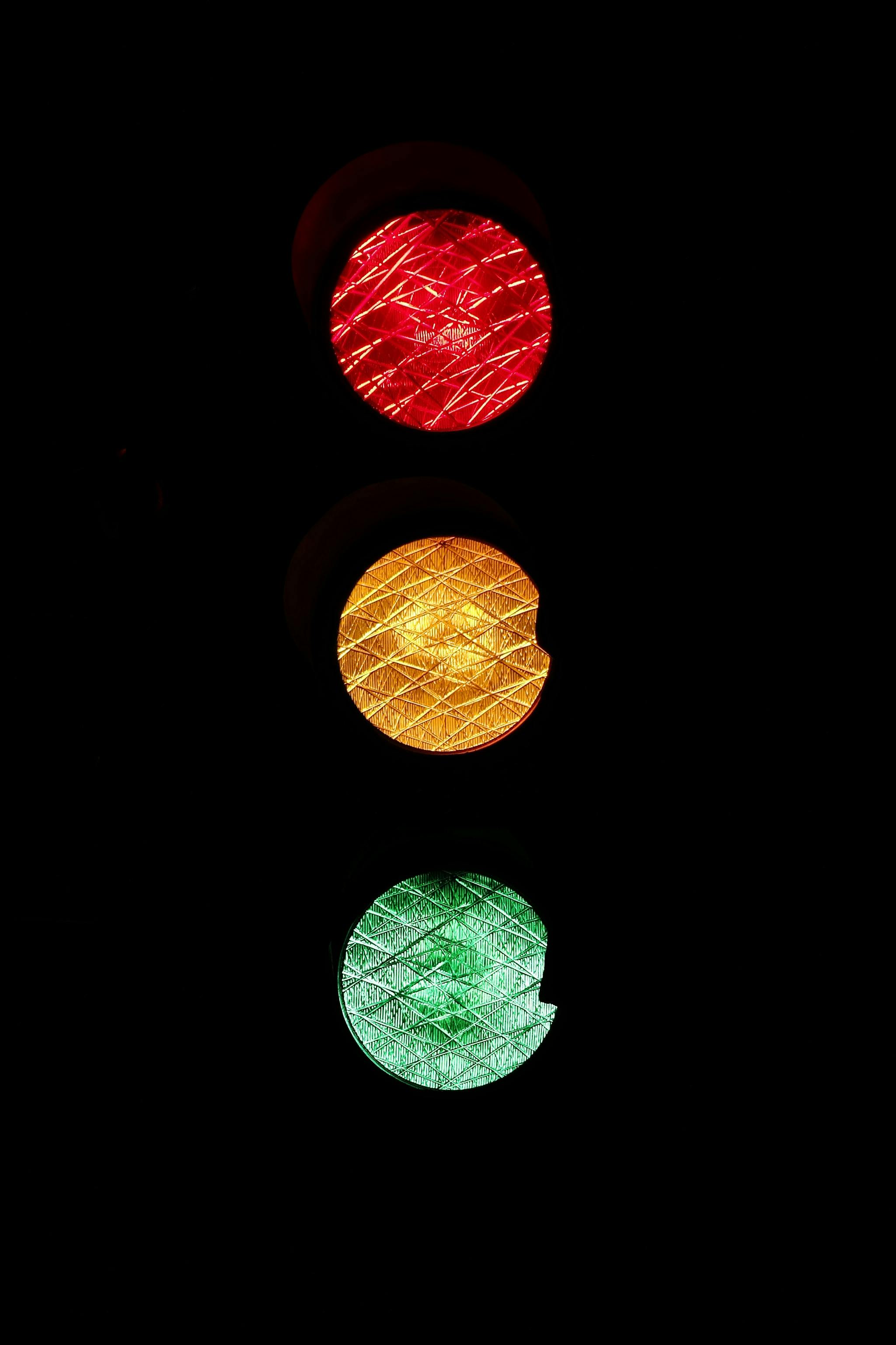 Traffic light signals representing market conditions
